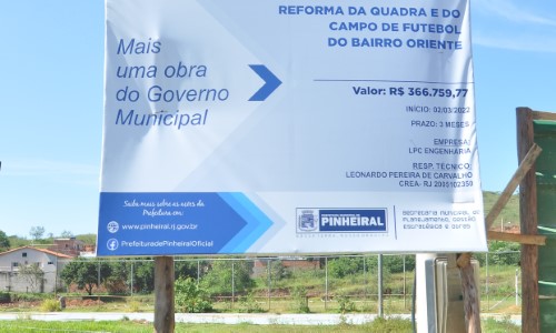 Prefeitura de Pinheiral inicia revitalização da praça, quadra e campo do bairro Oriente